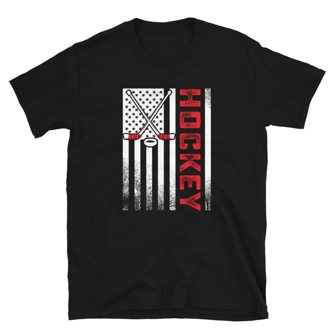 Hockey Shirt American Flag Cool Hockey Player Gifts Field Hockey Shirt
