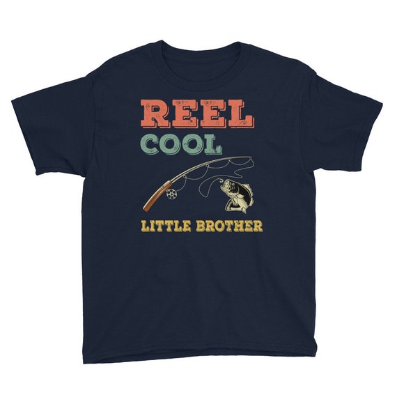 Reel Cool Little Brother Fishing Shirt Cute Fishing Gift for Boys
