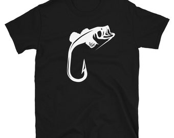 Cool Bass Fishing Shirt - Fishing Hook Shirt - Bass Fish Shirt -  Fishing Shirts for Men - Bass Fisherman Gift - Unique Bass Fishermen Gift