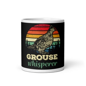 Retro Style Ruffed Grouse Mug, Grouse Coffee Mug, Grouse Hunting Mug, Bird Mugs, Grouse Hunting Grouse, Birding Mug, Grouse Hunter Mugs