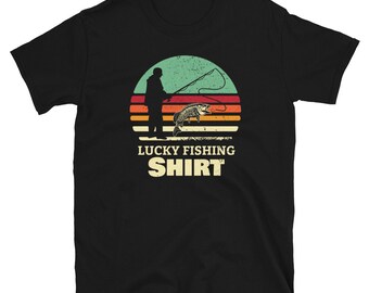 Lucky Fishing Shirt, Musky Fishing Shirt, Fisherman Shirt, Fishermen Gifts, Muskie Fish Shirt, Gift for Fisherman, Fisher Gift for Fishermen