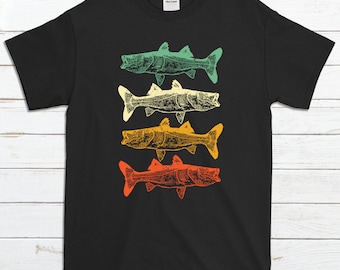 Cool Retro Snook Fish Shirt, Saltwater Fishing, Gift for Fisherman, Fisherman Shirt, Fishermen Gifts, Unique Mens Snook Fishing T Shirts