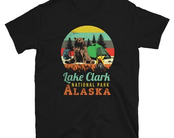 Lake Clark National Park Shirt Black Brown Bear - Camping Gift - Camper Hiking Hiker Hike Camp - Alaska Hiking & Camping Trips