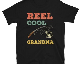 Reel Cool Grandma Fishing Shirt - Cute Fishing Gift For Grandmother - Fisherwoman Gift - Bass Fish Shirt - Bass Fishing Shirt - Gift Idea
