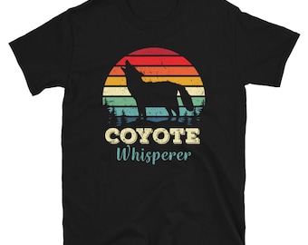 Retro Howling Coyote T Shirt | Yote Hunting, Yote Hunter, Coyotes Hunt Season, Cool Vintage Style Coyote Wolf, Dogs Lover Gifts