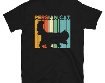 Retro Style Persian Cat Tshirt, Persian Cat Gifts, Vintage Style Persian Cat T Shirt, Pet Owner Gift, Cat Mom Gift, Crazy Cat Lady Gifts