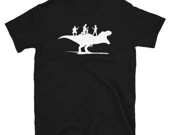 Dinosaur Guitar Shirt, T Rex Dinosaur Shirt, Tyrannosaurus Rex Playing Guitar T Shirt, Guitar Player Gift, Bassist Gift, Guitarist Gift