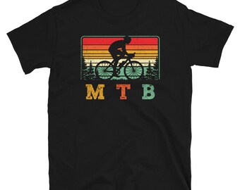MTB Shirt, Mountain Bike Shirt, Mountain Biking Shirt, Vintage / Retro Style, Mountain Biker Gift, Cool Bike Lover Gift, Bike Rider Gift