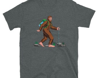Funny Bigfoot Hiking Shirt - Sasquatch Hiker Gift - Yeti Lover Gift - Mountain Hike Cool Gift Idea - Outdoorsman Shirt - Hiking Lover Gifts