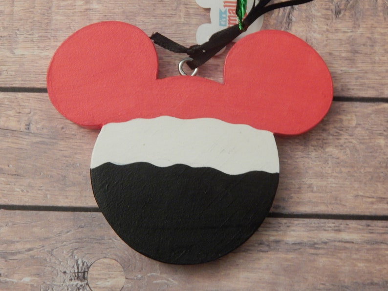 Santa Mickey Wooden Ornament with Free Customization image 2
