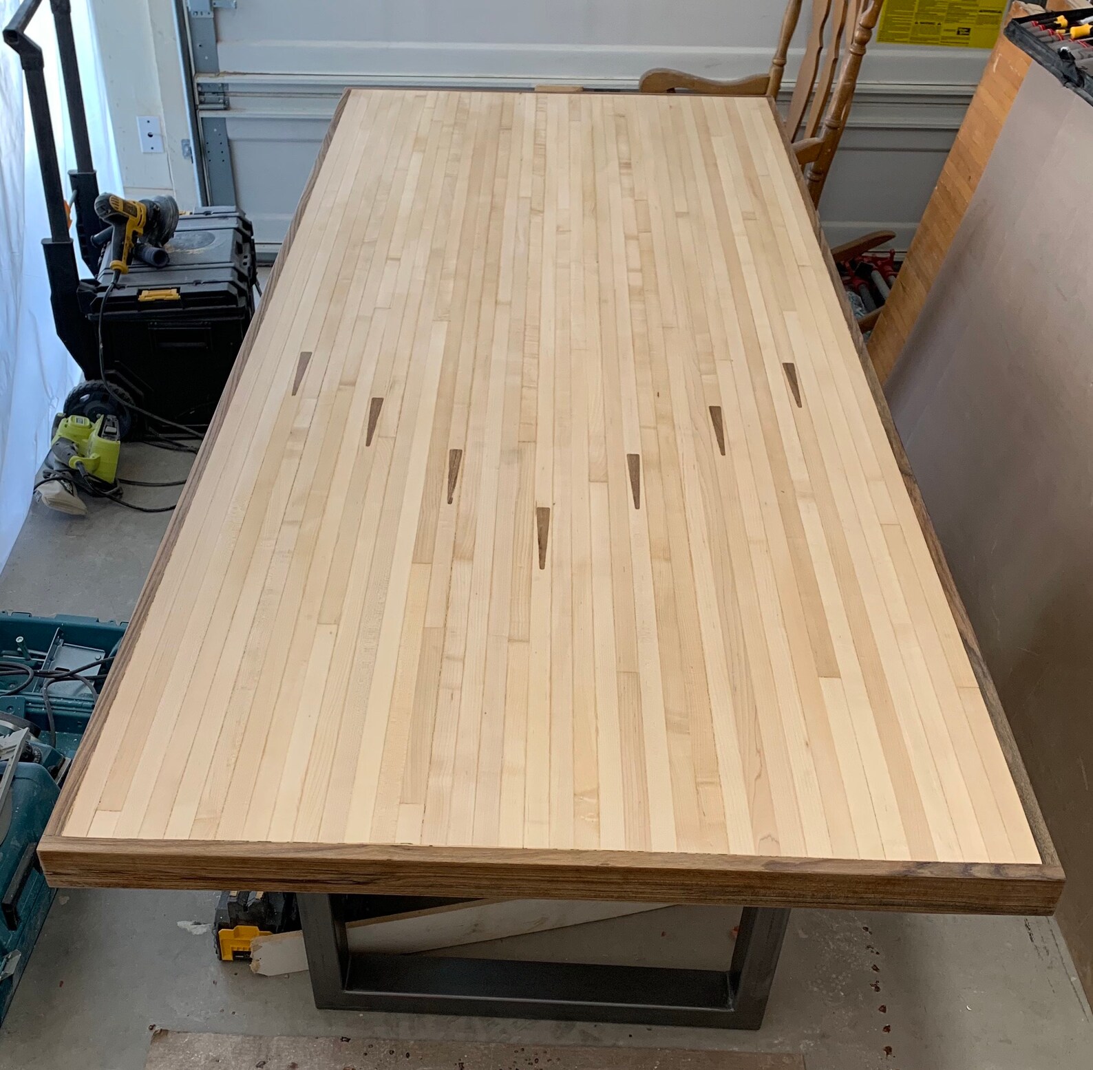 Reclaimed Bowling Alley Wood Dining Table Etsy