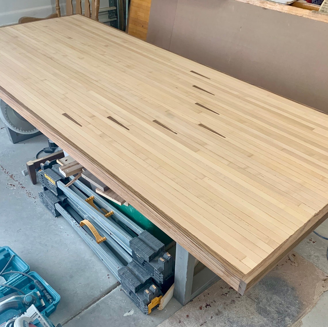 Reclaimed Bowling Alley Wood Dining Table Etsy