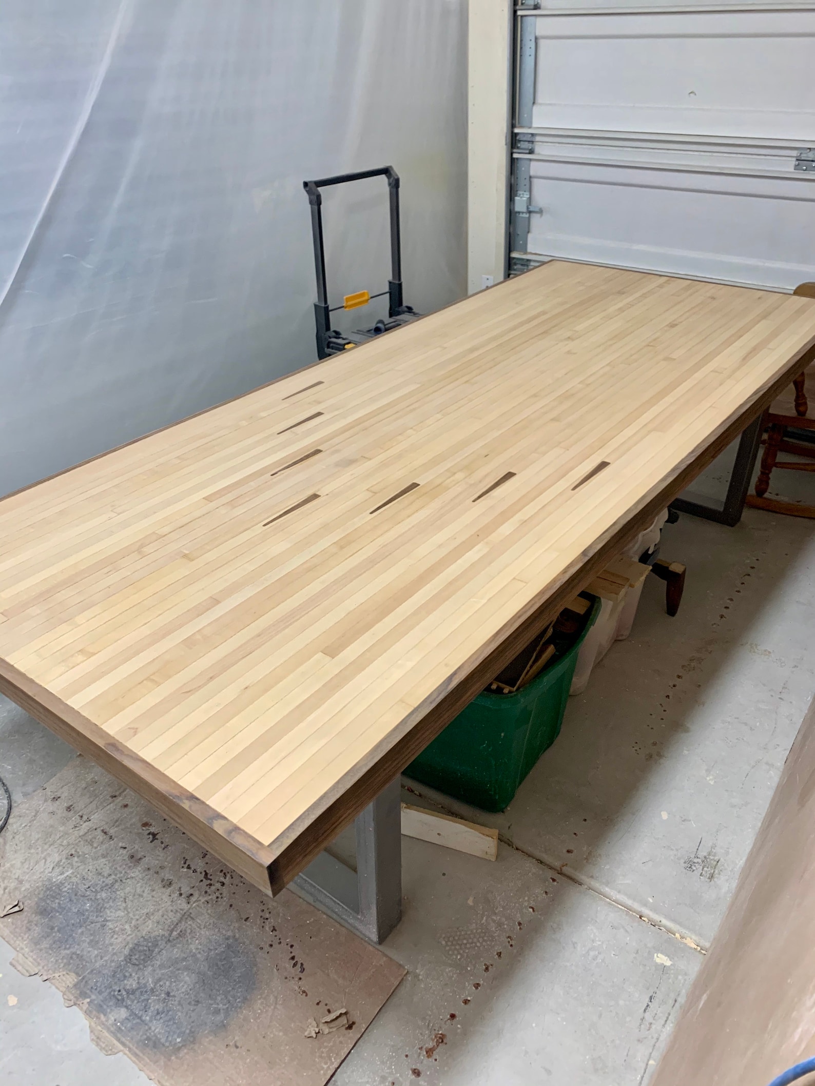 Reclaimed Bowling Alley Wood Dining Table Etsy