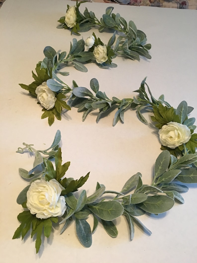 Lambs Ear Garland Eucalyptus Wedding Garland Centerpiece Etsy