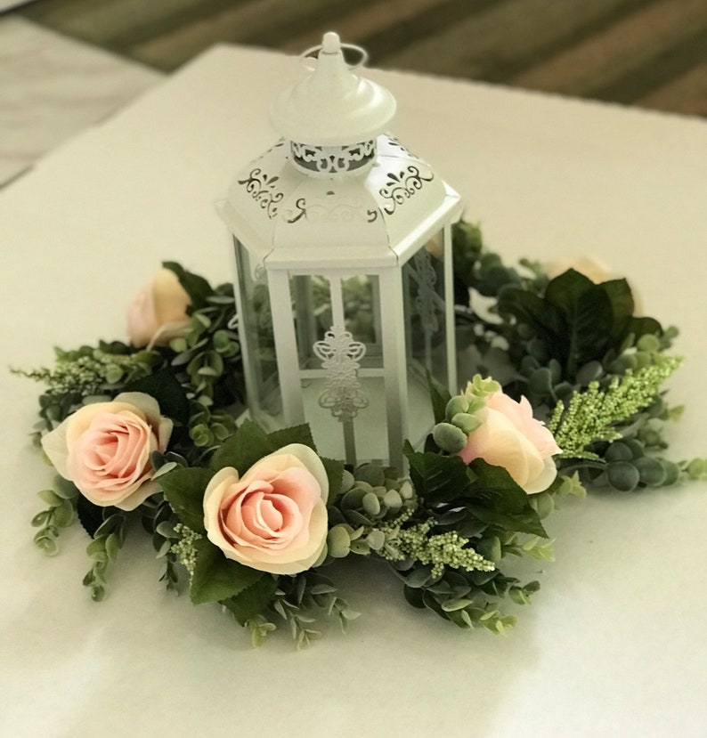 Eucalyptus Wreath Blush Pink Garland Wedding Centerpiece Etsy