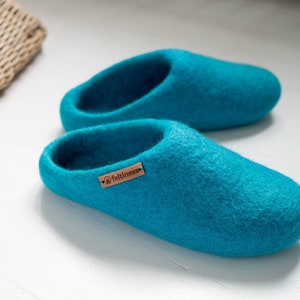 Pantoufles en feutre, Chaussons en laine 100% Feltiness image 1