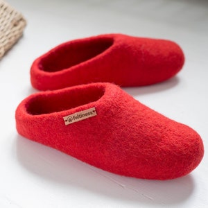 Pantoufles en feutre, Chaussons en laine 100% Feltiness image 1