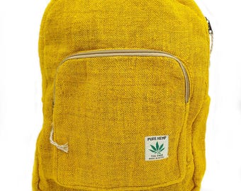 Natural backpack hand-made in Nepal / urban / school / tourist - Yellow
