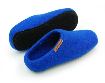 Felt Slippers with leather sole handmade 100% Wool Feltiness