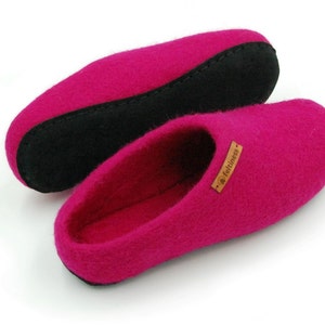Felt Slippers with leather sole handmade 100% Wool Feltiness