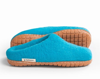 Felt slippers, wool slippers, sea clogs with soles - Feltiness