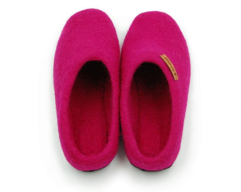 Felt Slippers with leather sole handmade 100% Wool Feltiness image 5