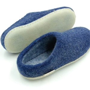 Felt Slippers with rubber sole handmade 100% Wool Feltiness 画像 1