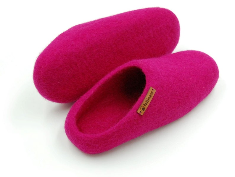 Pantoufles en feutre, Chaussons en laine 100% Feltiness image 1