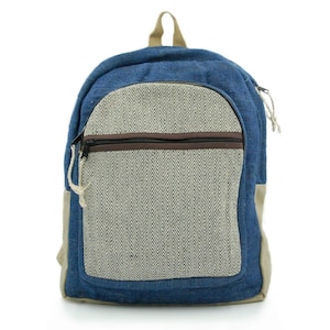 Sac à dos en chanvre naturel Fine Blue Feltiness