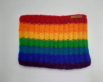 Wool scarf multicolor handmade Feltiness