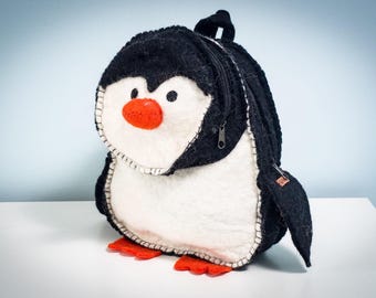 Wool felt backpack Penguin Feltiness