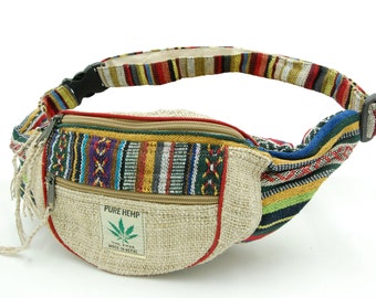 Fannypack made of hemp in Ethno style