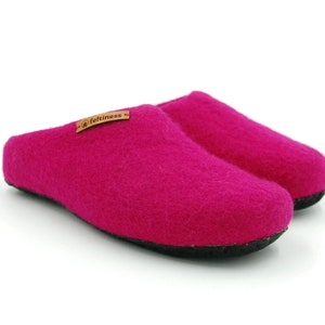 Felt Slippers with leather sole handmade 100% Wool Feltiness image 2