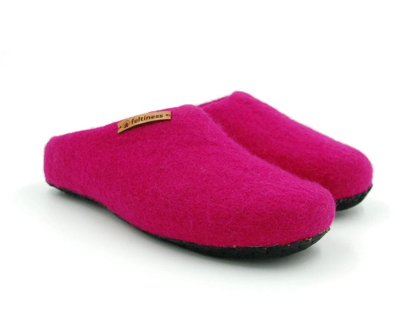 Felt Slippers with leather sole handmade 100% Wool Feltiness image 2