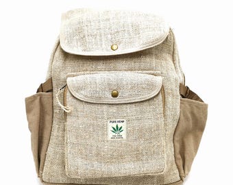 Natural backpack hand-made in Nepal / urban / school / tourist - Summer Orange