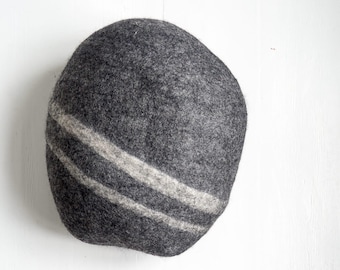 Feltiness felt cushion / stone pouf - 100% wool XL