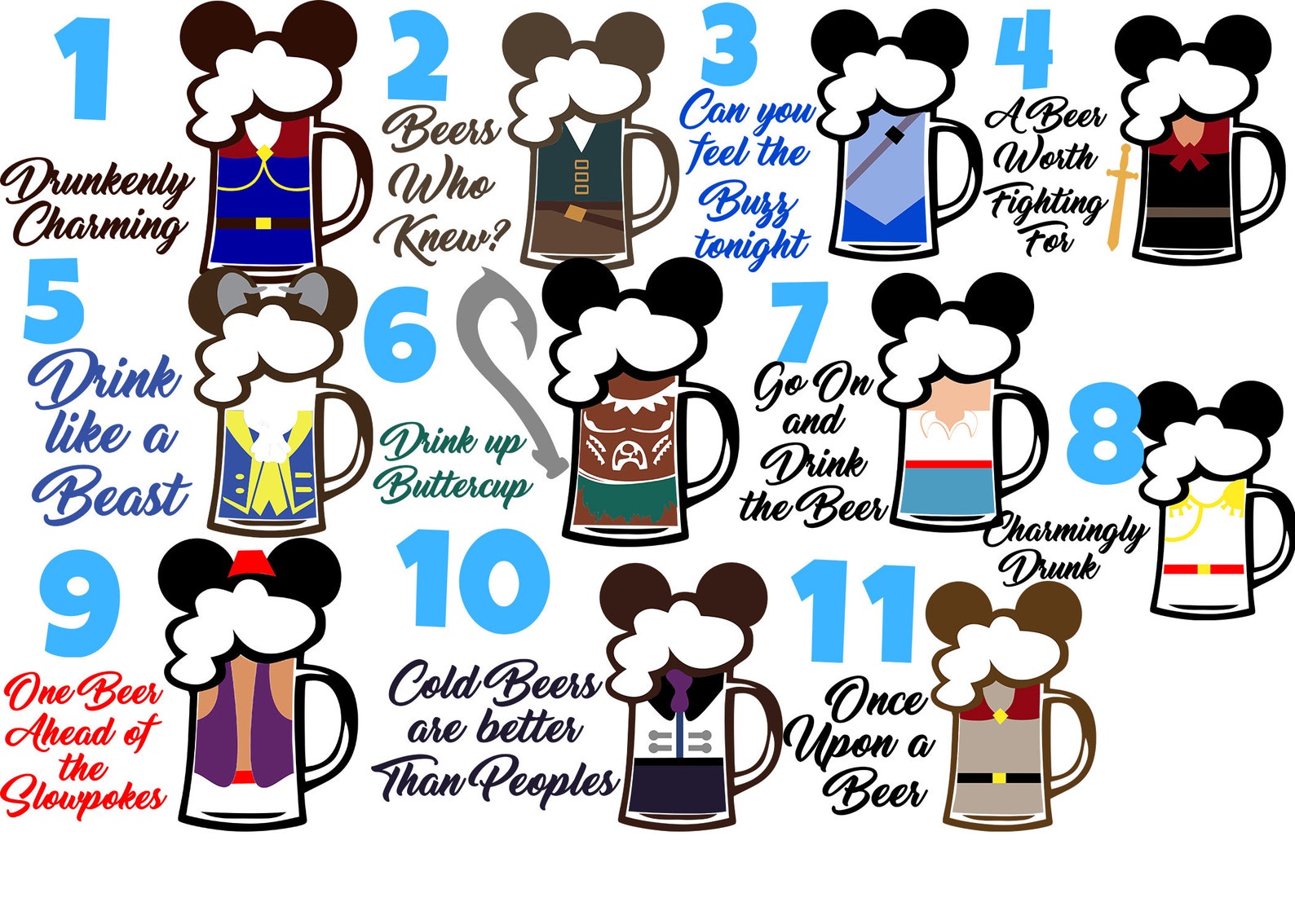 Disney Beer mug Shirts Etsy