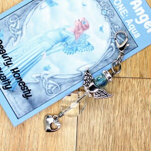 Aquamarine Birthstone Angel Charm: March Birthday Keepsake