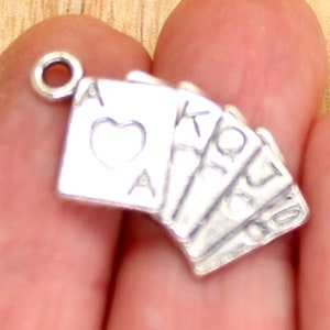 Card Charms - 8 Card Charms - Card Player Charms - Royal Flush Card Charms - 3D Card Charms - BULK-optie