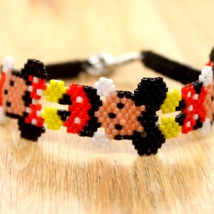 Beaded Mickey and Minnie Mouse Bracelet: Miyuki Delicas