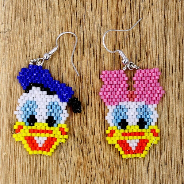 Donald Duck Earrings - Daisy Duck Earrings - Donald and Daisy Duck Earrings