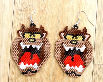 Taz Devil Earrings, Tazmanian Devil Earrings, Cartoon Earrings
