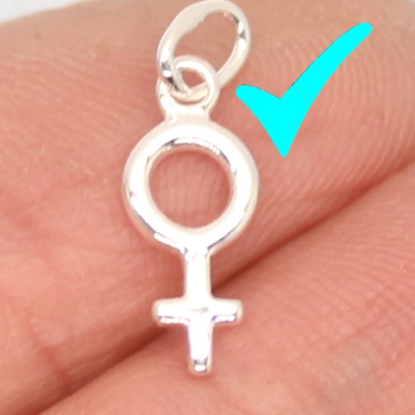 Venus Charm Sterling Silver - 2 Sterling Silver Venus  Symbol Charms -  Sterling Silver Venus Charm - Sterling Silver Venus