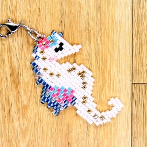 Sea Horse Charm - Sea Horse Charm Clip - Seed Bead Sea Horse Charm - Seed Bead Sea Horse Charm Clip - Sea Horse