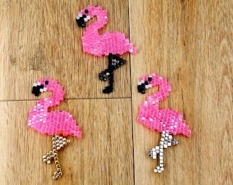 Miyuki Beaded Flamingo Magnet: Pink Bird Decor