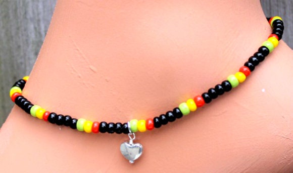 Anklets Rasta Rasta Set - Rasta Anklet and Bracelet - Elastic Stretch - Red Yellow ...