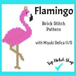 Flamingo Brick Stitch Pattern - Pink Flamingo Pattern Digital PDF - Pink Flamingo Brick Stitch Pattern Digital PDF