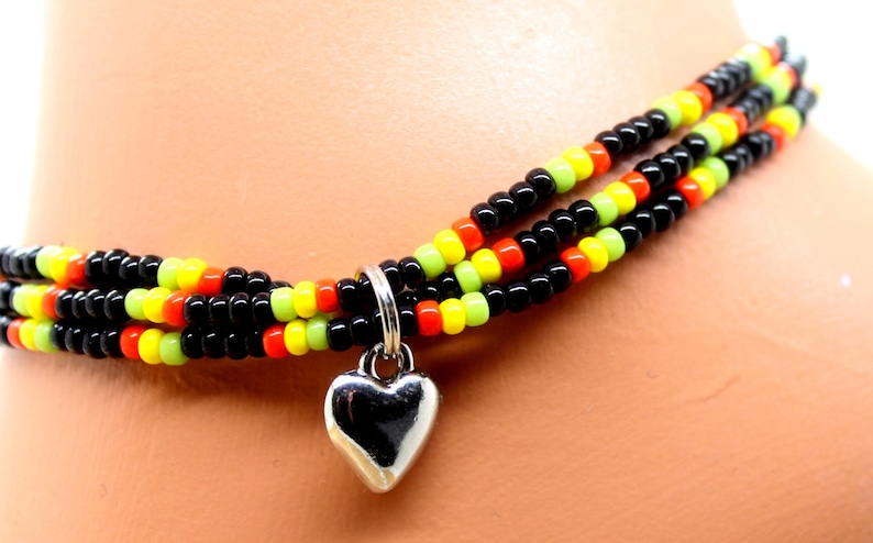 Anklets Rasta Rasta Anklet - Rasta Elastic Stretch Anklet - Rasta Multi Strand Anklet ...