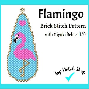 Flamingo Brick Stitch Pattern - Pink Flamingo Pattern Digital PDF - Pink Flamingo Brick Stitch Pattern Digital PDF