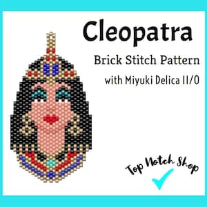 Cleopatra Brick Stitch Pattern: Miyuki Delica Beads (Digital PDF)